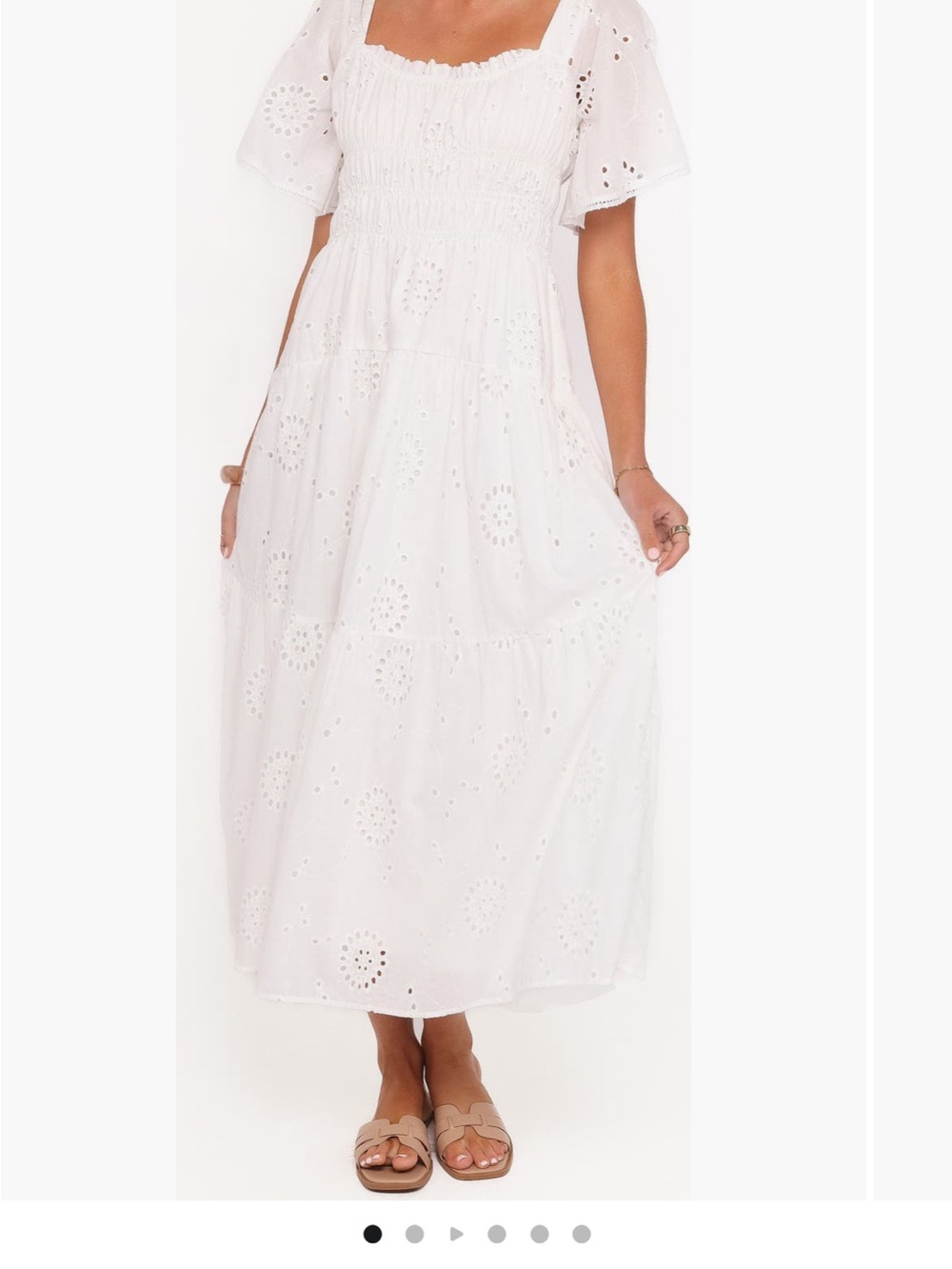 Petal and pup White Eyelet Maxi Dress
